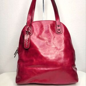Cynthia Rowley Chic Fuscia Leather Dome Shaped Tote‎ Bag P175